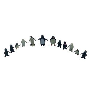 Vintage Miniature Penguin‎ Figurines Set Of 13 Mixed Designs & Materials